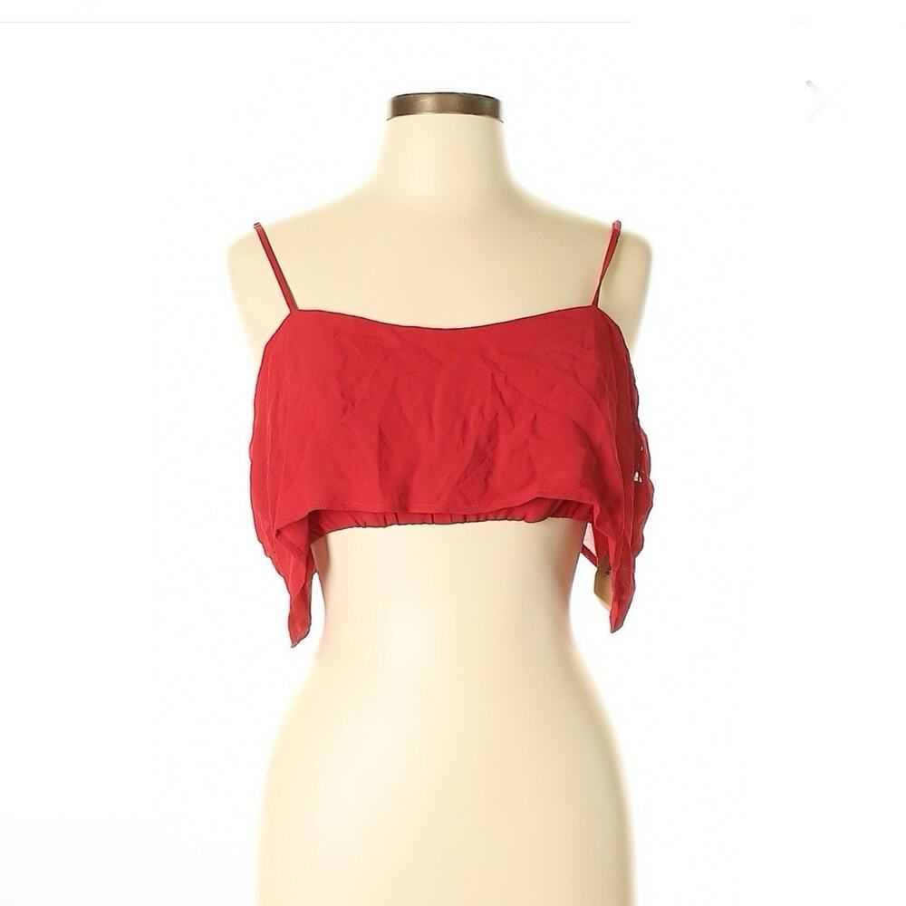 Reformation Red Crop Top 10 Spaghetti Straps Bralette New